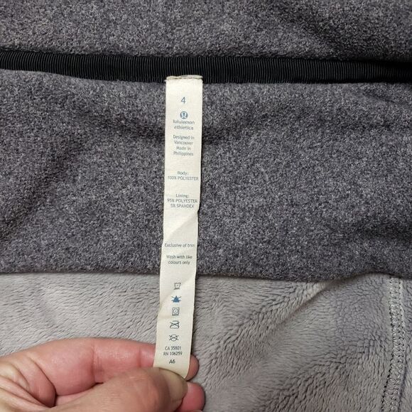 Lululemon Grey Fleece Moto Jacket Size 4 - Picture 5 of 13